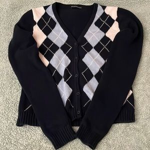 Brandy Melville Blue Elizabeth Argyle Cardigan